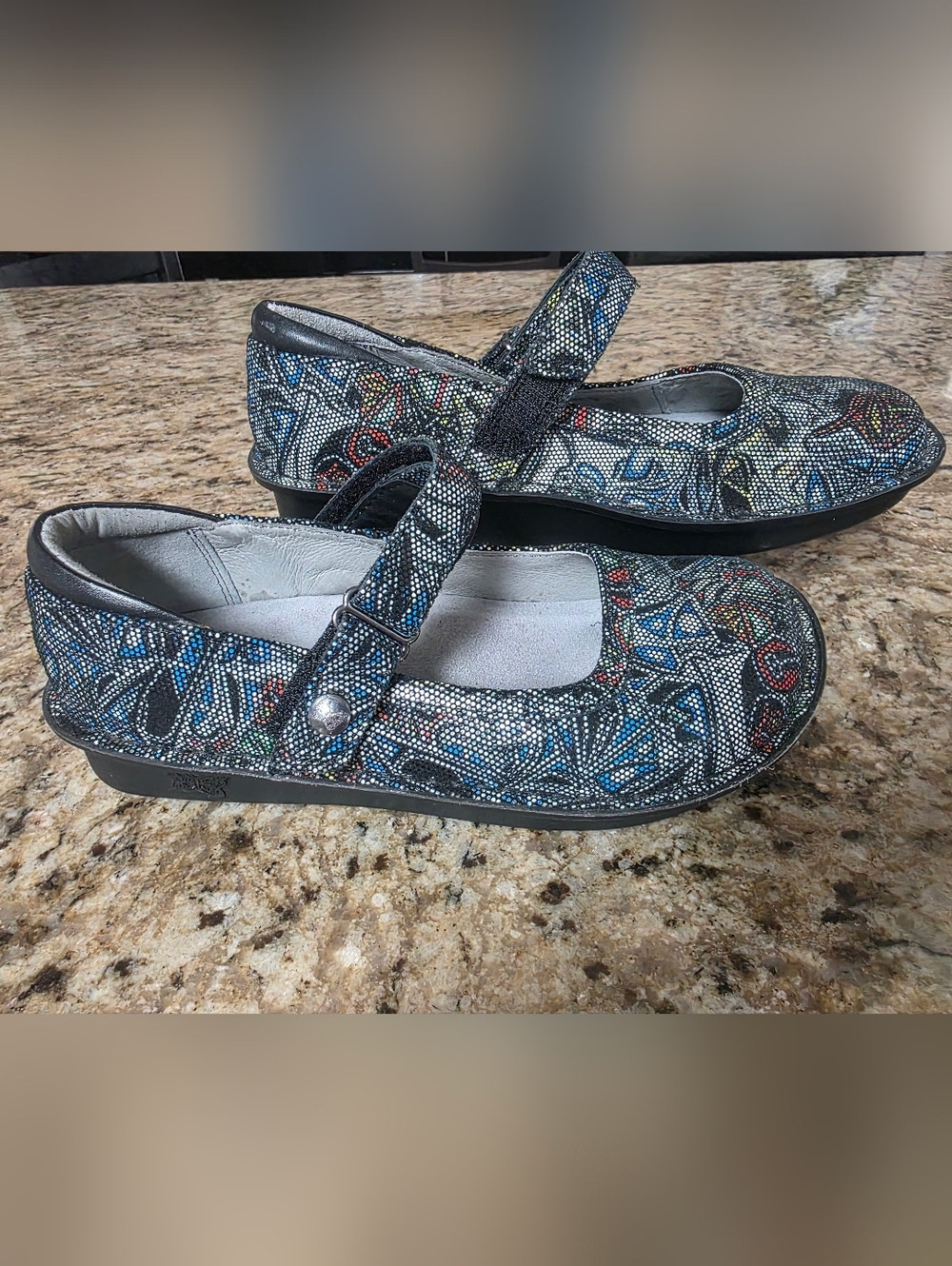 ALEGRIA  BEL-442 BELLE TOTEM MULTI-COLOR PATTERN MARY JANE SHOES WOMEN'S 35/5
